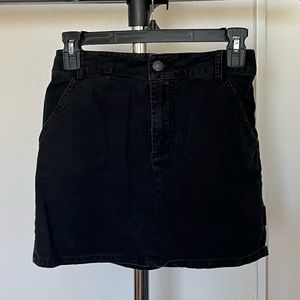 Black jean mini skirt
